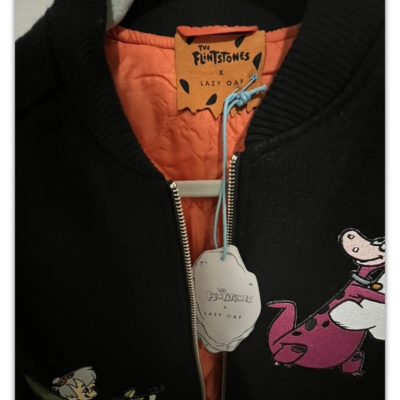NEW Lazy Oaf Hanna Barbera The Flinstones bomber - Picture 4 of 6